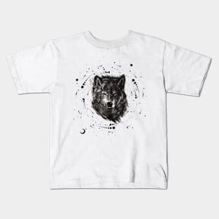 Wolf in space Kids T-Shirt